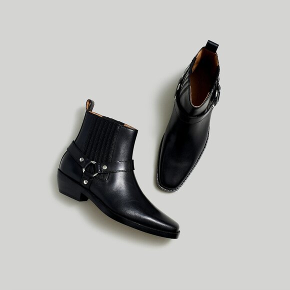 Madewell Santiago Western Ankle Boot Leather Black Size 7 NEW IN BOX - Picture 8 of 9